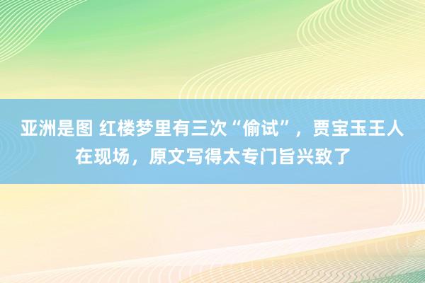 亚洲是图 红楼梦里有三次“偷试”，贾宝玉王人在现场，原文写得太专门旨兴致了