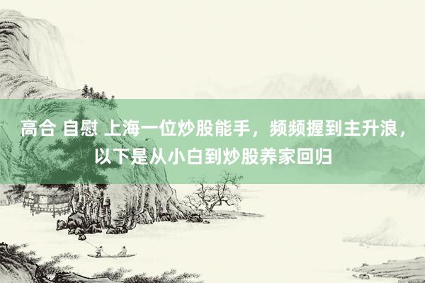 高合 自慰 上海一位炒股能手，频频握到主升浪，以下是从小白到炒股养家回归