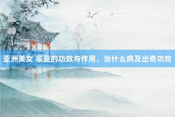 亚洲美女 荜茇的功效与作用，治什么病及出奇功效